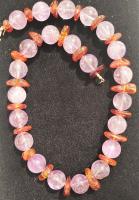 Amethyst & Amber Chunky SS Necklace by Genesis Collection