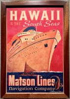 Matson Lines & South Seas 12x18 Wood Print in Mahagony Frame by Jeremy Neill <! local>