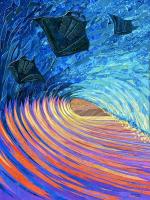 Gliding Through 18x24 Collage on Wood by Patrick Parker <! local>