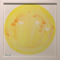 Happy Heart Yellow 12x12 Framed Acrylic by <! Vera> Vera <! Kirkpatrick><! local>