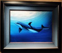 Blue Dolphin 18x24 Framed Original Oil [Original Price: ] by * WYLAND *