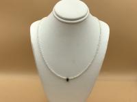 Black 0.55ct Diamond Briolette w/Seed Pearl & 14k Gold Daisies GF Necklace by Pat Pearlman <! local>