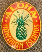 Aloha Hawaiian Islands Pineapple 24-Inch Oval by Steve Neill </b> <! local>
