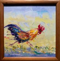 In a Hurry 12x12 Framed Original Oil by Roman Czerwinski <! local>