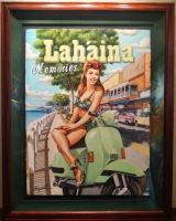 Lahaina Memories 22x30 Original Watercolor in Deluxe Koa Frame by Garry Palm <! local>