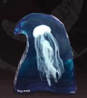 Jellyfish in the Deep Blue Sea LE Lucite Sculpture by * WYLAND *