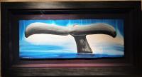 Whale Tail 10x30 Framed Original Watercolor by * WYLAND *