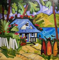 Beach Trio 30x30 Original Acrylic by Marie-Claude Boucher