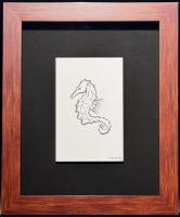 Seahorse 6x9 Framed Drawing by * WYLAND *