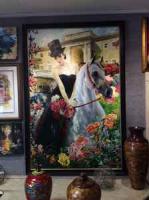 Woman on White Arabian Framed Original Oil by Muhin
