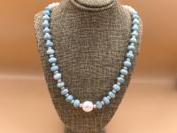 Larimar & Pearl GF Necklace 19-Inch by Pat Pearlman <! local>