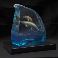 Dolphin Blues LE Lucite Sculpture by * WYLAND *