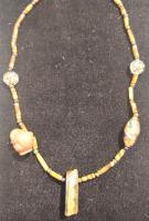 Tiger Eye, Venetian Glass & Carved Wooded Dog SS Necklace by Genesis Collection