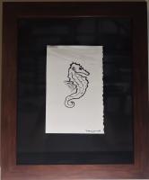 Seahorse 6x9 Framed Drawing by * WYLAND *