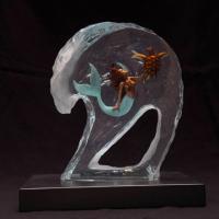 Mermaid in the Curl LE Lucite Sculpture by * WYLAND *