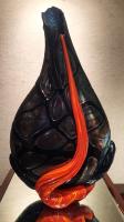 Black Surface Flow Vase w/Silver Lines #72 by Daniel Moe <! local>