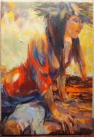 Resting Hula 14x20 Original Oil by Rod Cameron <! local>