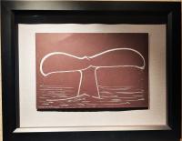 Whale Tail 12x18 Framed Original Silver Drawing [Original Price: $2,500] by * WYLAND *