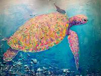 Queen of the Reef 36x48 Original Acrylic & Pumice by Shawn Mackey