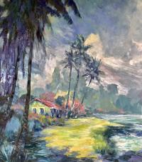 COTTAGE ON THE GREEN 24x30 Original Acrylic on Gallery Wrapped Canvas by Rod Cameron <! local>