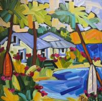 Coastline 24x24 Original Acrylic by Marie-Claude Boucher