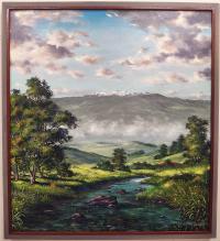 Romancing Mauna Kea 35x38 Framed Original Oil by George Aldrete