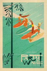Party Wave (Oahu) Framed Giclee by Nick Kuchar <! local> <! aesthetic>