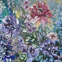 Floral Spectrum 40x40 Original Acrylic by Maya Eventov <! aesthetic>